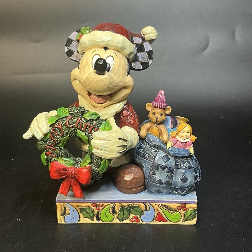 Jim Shore Disney Traditions Mickey Mouse Merry Christmas To You Figurine 4016565